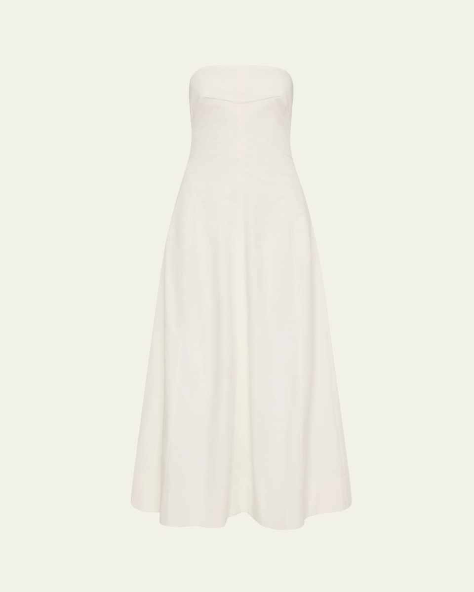 Sculpted Strapless Cotton Dress